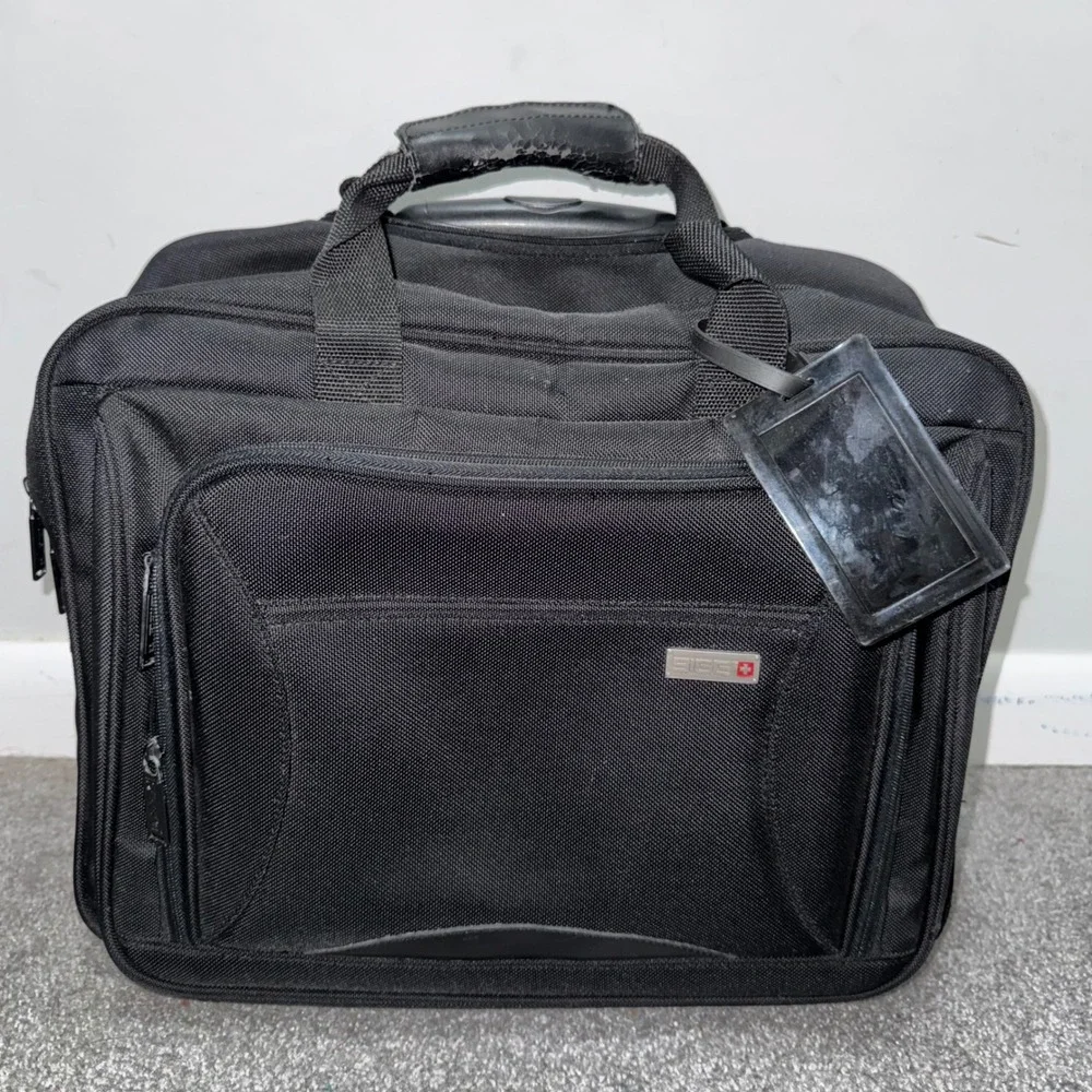 SwissGear Wenger Rolling Laptop Briefcase Black Wheeled Business Travel Bag